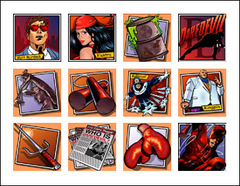 free Daredevil slot game symbols