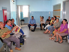 Patients waiting at the clinic. PARAGUAY.