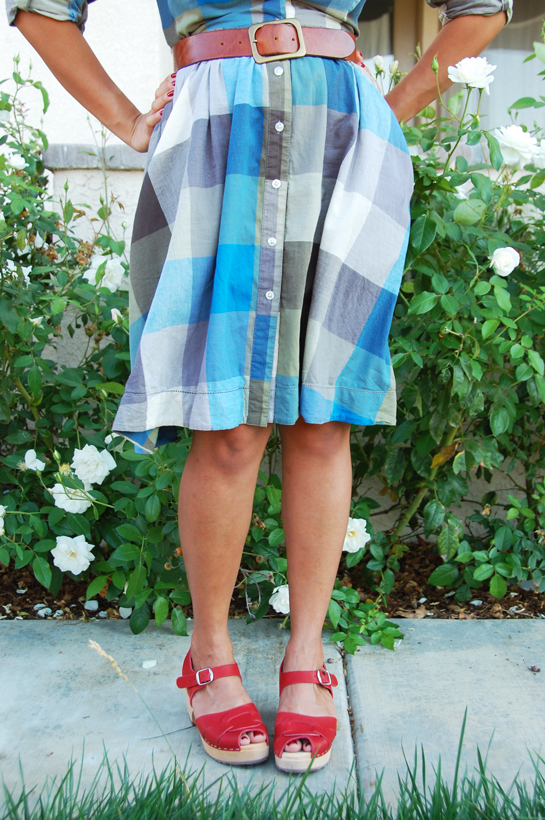 plaid and open toes
