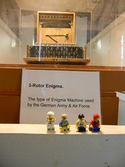 Minifigs puzzle over the Enigma Machine, Bletchley Park, England • <a style="font-size:0.8em;" href="http://www.flickr.com/photos/77158296@N00/6409864099/" target="_blank">View on Flickr</a>