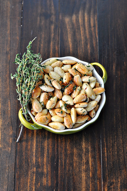 Pan Fried Almonds with Thyme