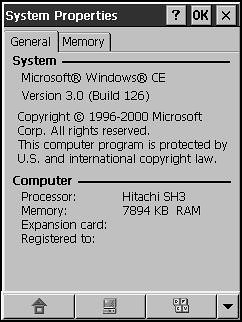 Screenshot of Xpander system info panel