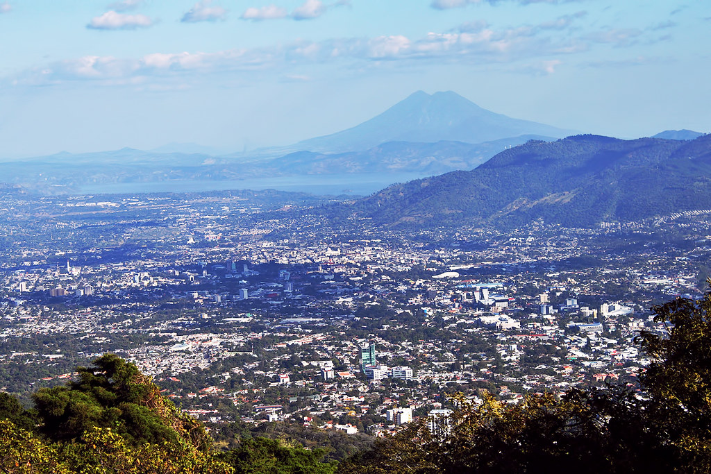 Panoramic of San Salvador from volcano. url=http://www.flickr.com/photos/fa...