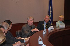 Representative Ackert participates in a panel about business issues during CBIA's Business Day at the legislative office building 