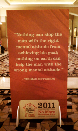 No More Homeless Pets Conference 2011 sign in Las Vegas 