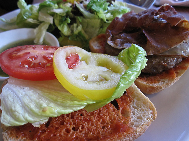 House salad with Ciabatta burger