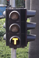 Go signal on a traffic light on the Hong Kong Tramways