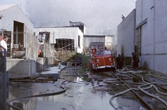 Cal Tek Industries fire 1833 N. Eastern. Mutual Aid with LA County Fire January 1966