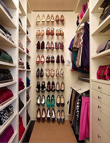narrow closet shoe storage