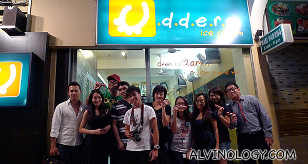 Group picture outside Udders at Novena