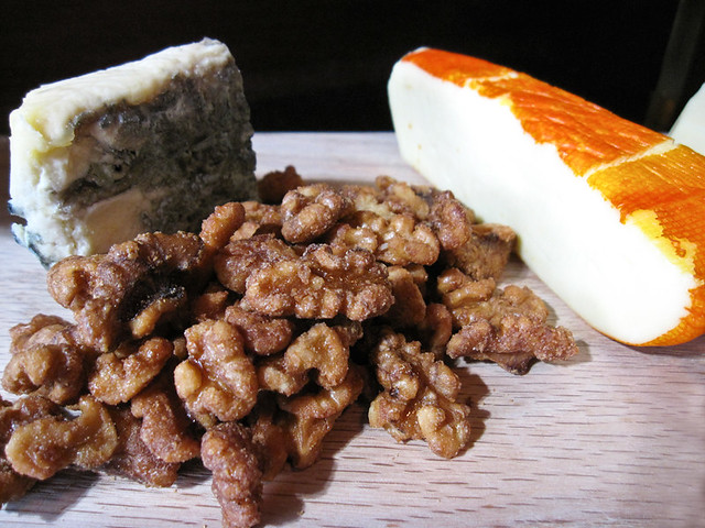 Selection of cheeses and nuts