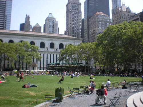 Bryant Park NYC at lunch time 
