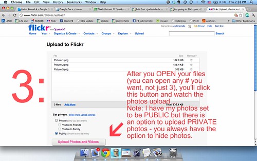 now upload, set privacy