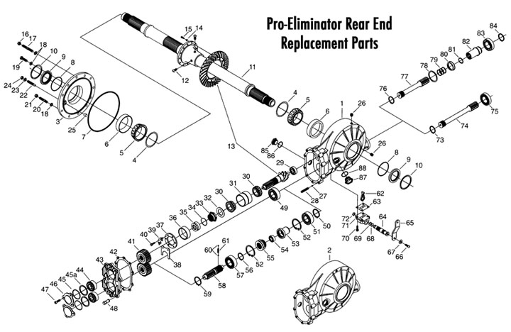 Pro Eliminator Rear end Replacement Parts