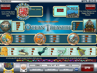 Ocean Treasure Slots Payout