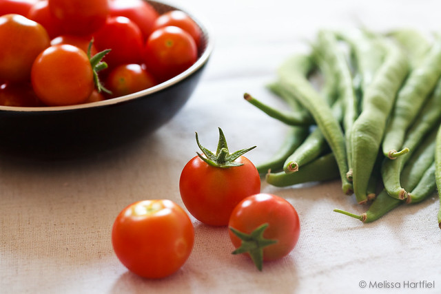 Green beans and cherry tomatoes