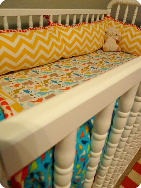 crib bedding chevron and colorful