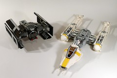 7658 Y-wing and 8017 Darth Vader's TIE Fighter