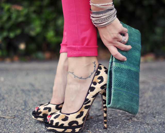 leopard print shoes heels casadei and snakeskin clutch