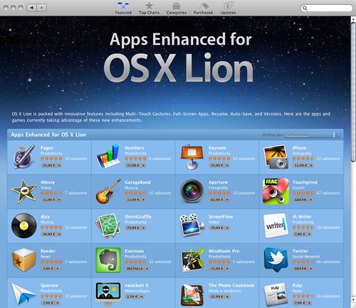 Mac App Store - Enhanced for OS X Lion - list
