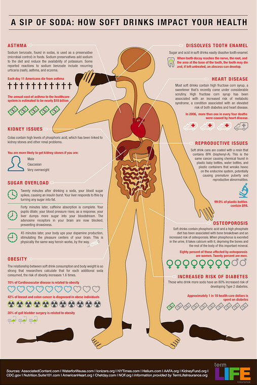 Graphique montrant les dangers d'une consommation excessive de soda sur la santé
