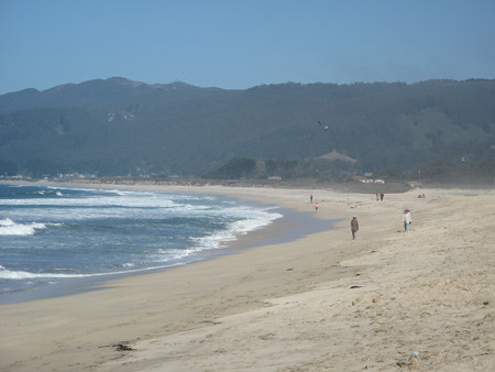 The sunny half of the beach