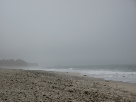 The foggy half of the beach