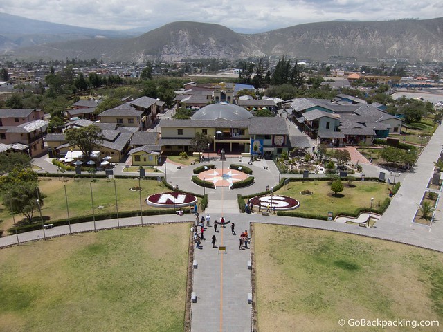 View from atop the Mitad del Mundo monument