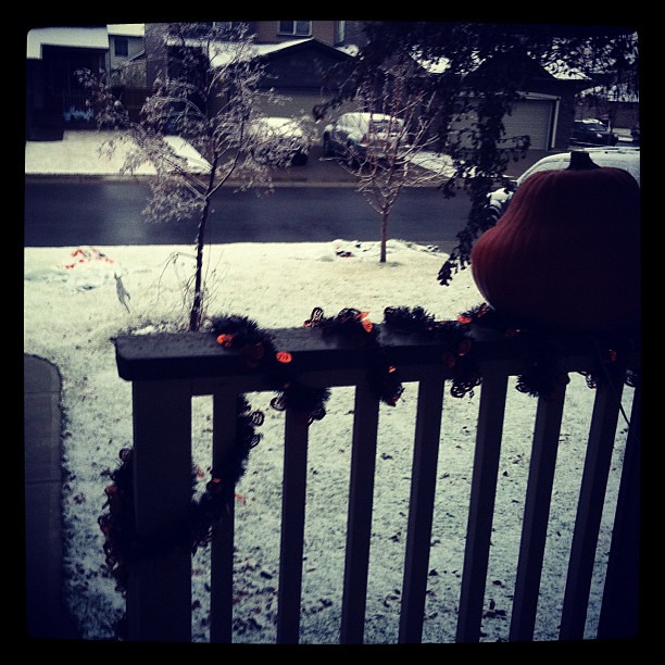 Happy Halloween! Our first snow!