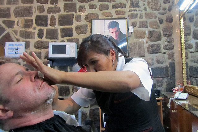 Getting a Shave in Cuzco