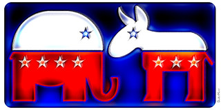 Republican Elephant & Democratic Donkey, From FlickrPhotos
