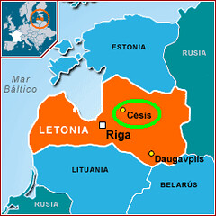 Mapa de situación de Cesis (Letonia)