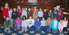 Students from Naugatuck's Maple Hill School visit the Hall of the House of Representatives during a tour of the State Capitol and Legsilative Office Building 