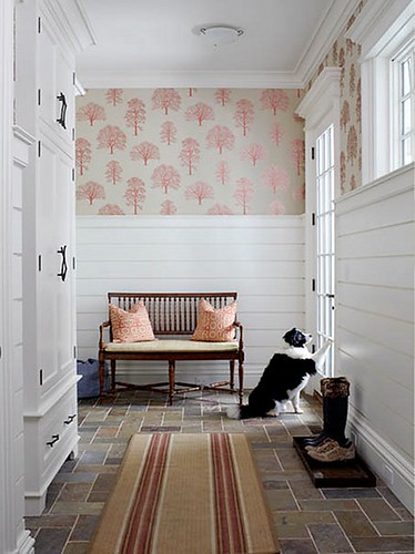 wallpapered entry