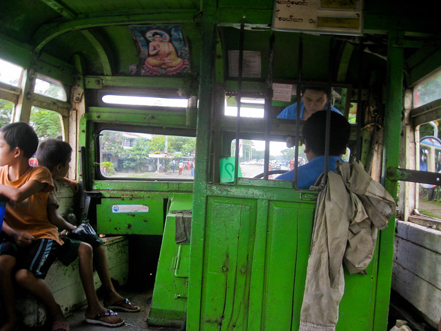 An old bus in Yangon