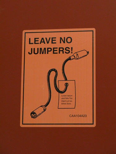 Leave No Jumpers sign