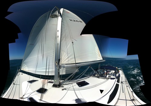 Sailing north past San Clemente, California in a Catalia 36 mk2, close hauled in 14 knot winds