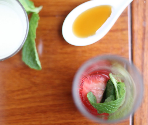 Strawberry (unfiltered) Sake Mojito