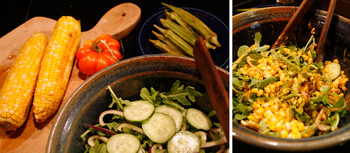 Cucumber Salad and Corn Salad
