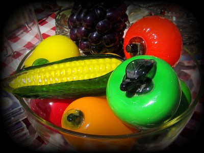 bowl of glass produce