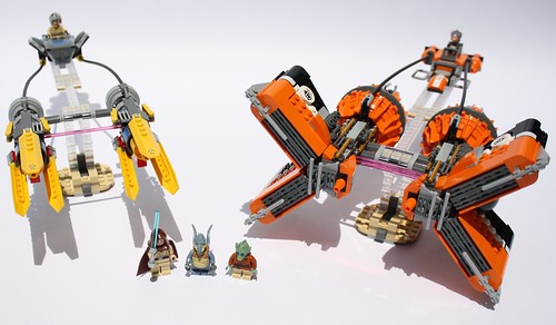 Picture of the full Podracers set, in all its glory
