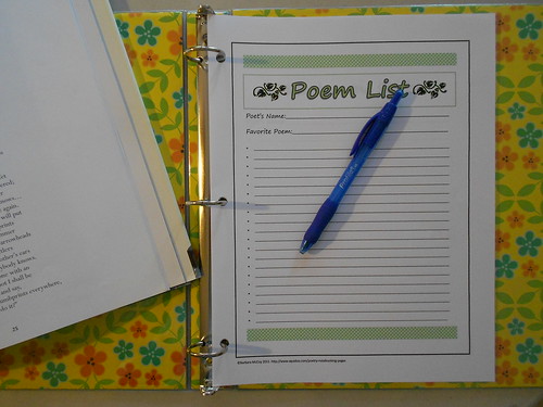 Poetry Notebooking pages