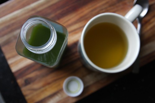 green juice & tea.