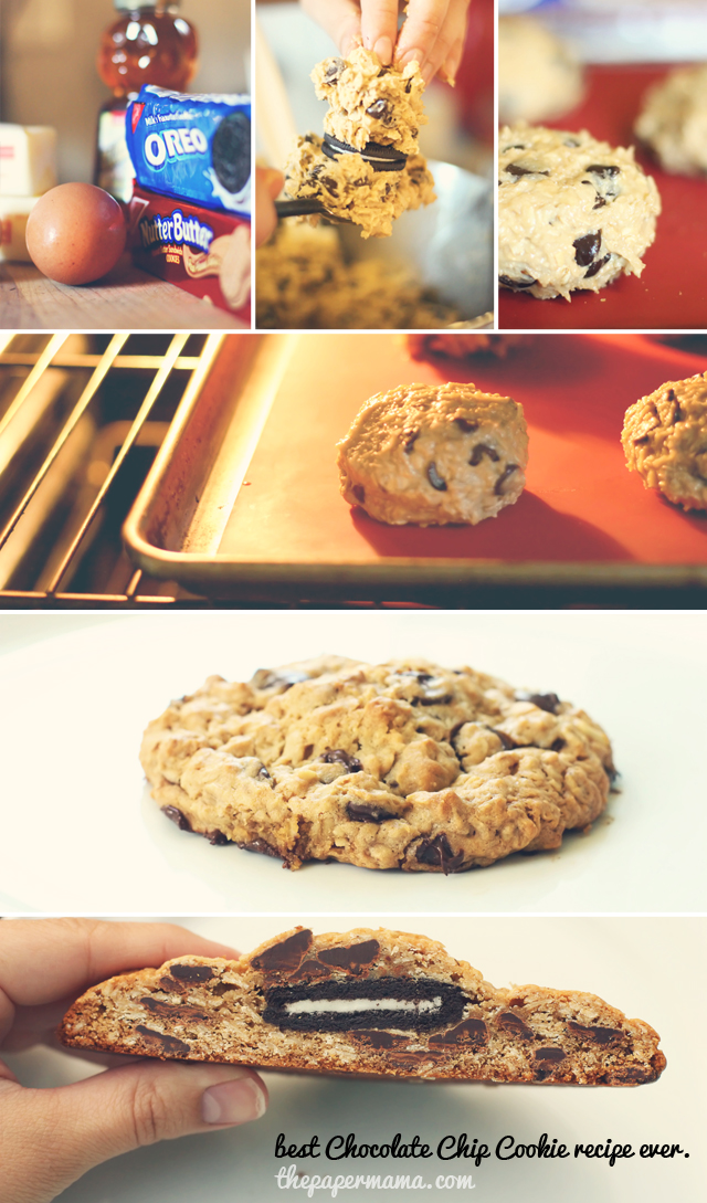 The Best Chocolate Chip Cookie Recipe Ever (with an Oreo center)