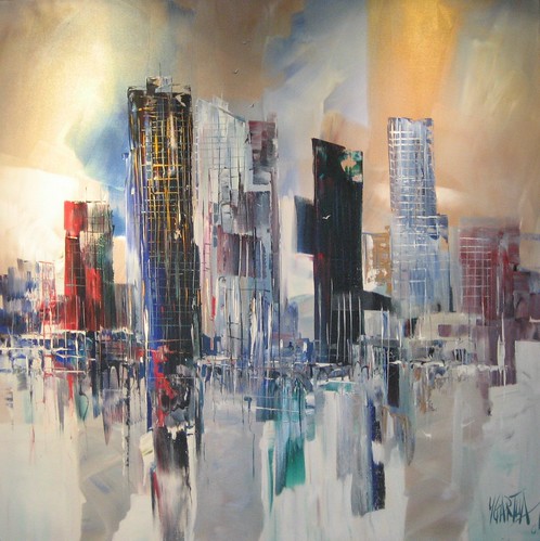 Vancouver City Scene - Painting - Abstract