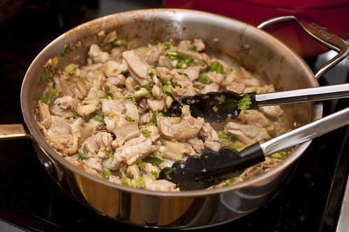 Stir-Fried Chicken with Scallions and Oyster Mushrooms