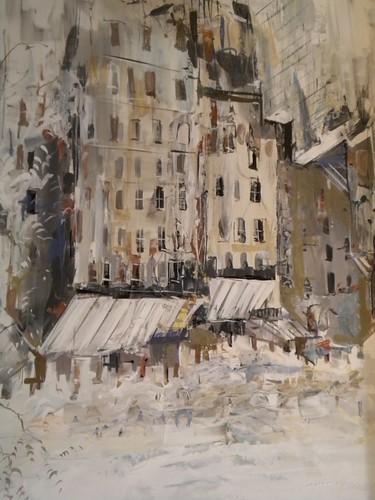 Paris in Sepia - Painting - Impressionism