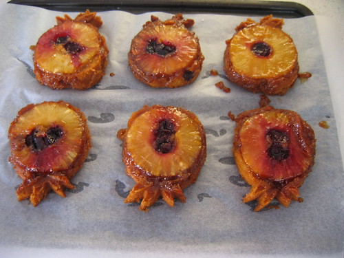 HCB Individual Pineapple upside down cakes