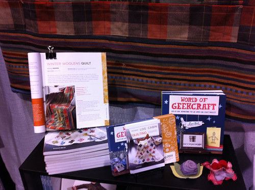 My books + Winter Woolens Quilt at the NW Quilting Expo