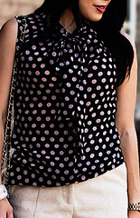 Forever 21 polka-dot pussybow top